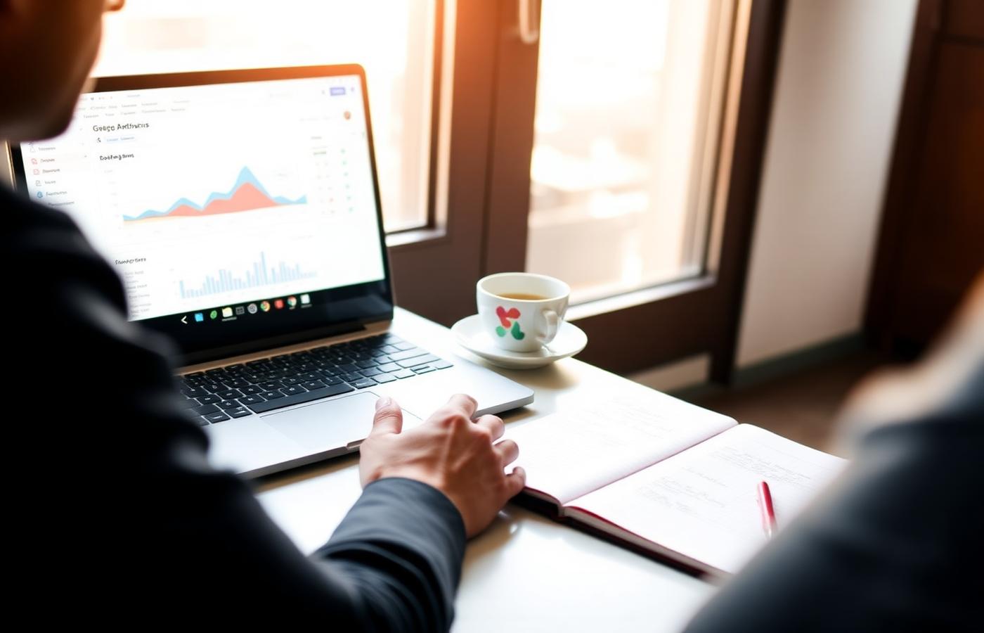 Estrategista da Soar Digital analisando painel do Google Ads
